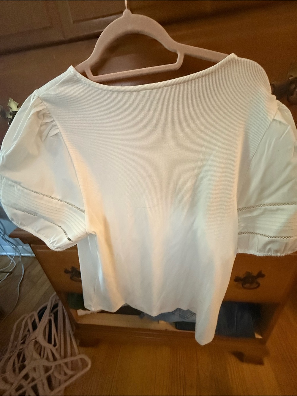 J. Crew Cream Puff-sleeve mixy top XXL NWT - Picture 4 of 7